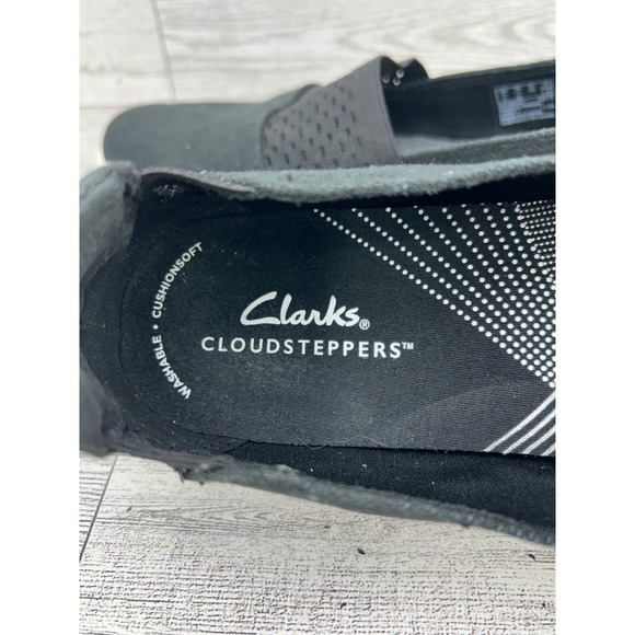Clarks Cloudsteppers Womens Black Slip On Shoes Washable Comfort Size‎ 7.5M - Picture 4 of 10